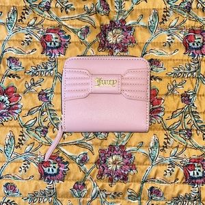 juicy couture blush pretty bow small zip around wallet